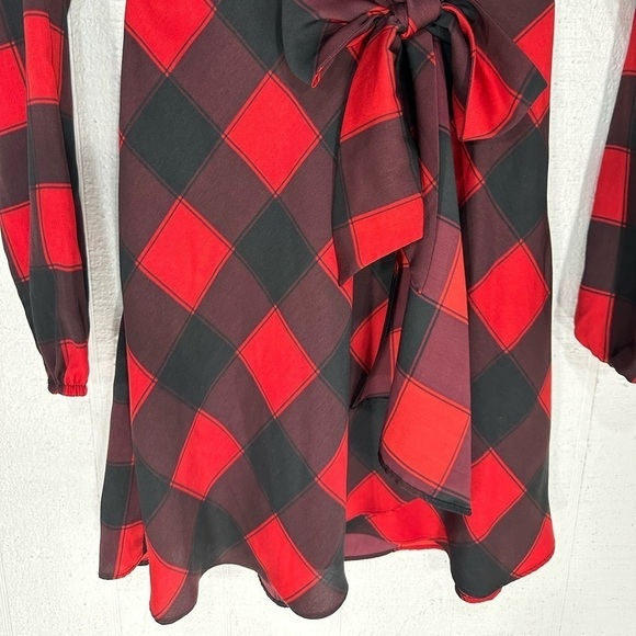 Express long sleeve plaid holiday mini dress size XXS - Picture 4 of 9